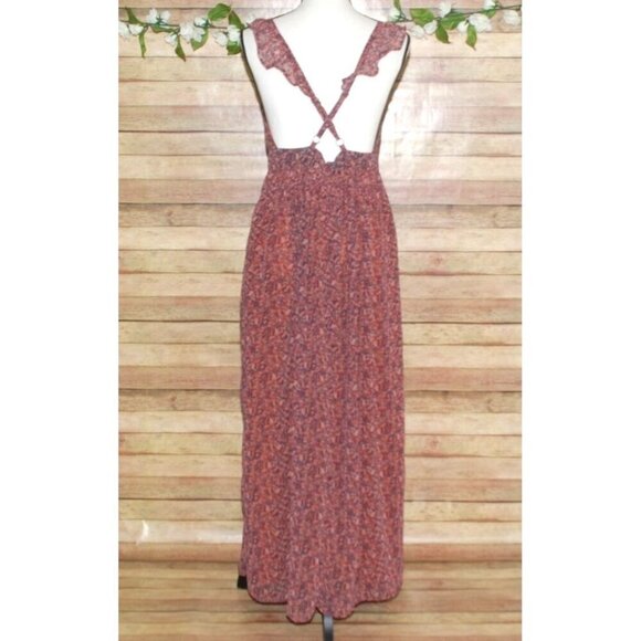 Dear John Elia Sleeveless Maxi Dress Size M Adjustable Straps V-Neck Lined Ruffl - Picture 7 of 11